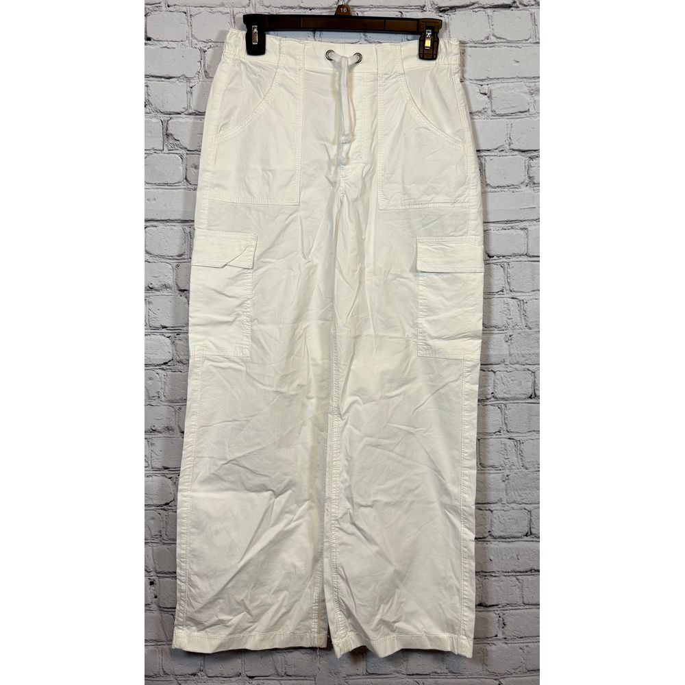 Hollister White Baggy Pants Adjustable-Rise Drawstring‎ Waist XS Short